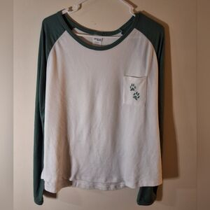 Aegean Apparel Paw Print Raglan Loungewear Top